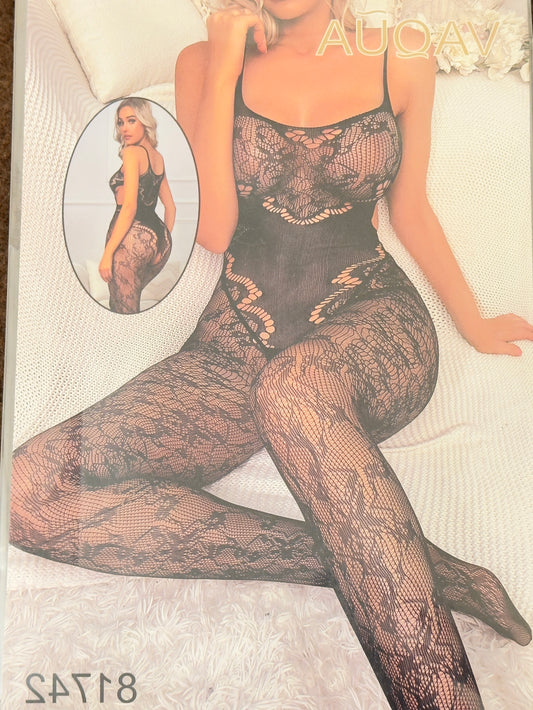 Floral Pattern Body Stocking