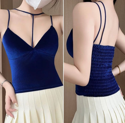Velvet Neckline Stylish Camisole