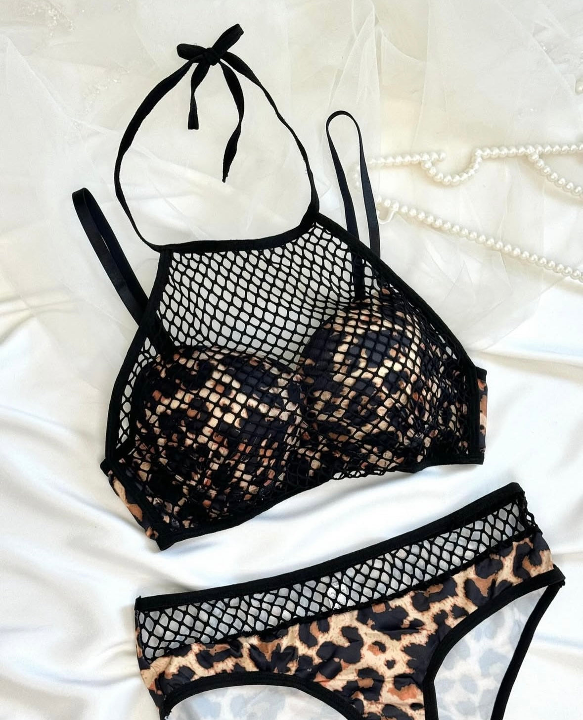 Fish Net Unique Style Bra Set