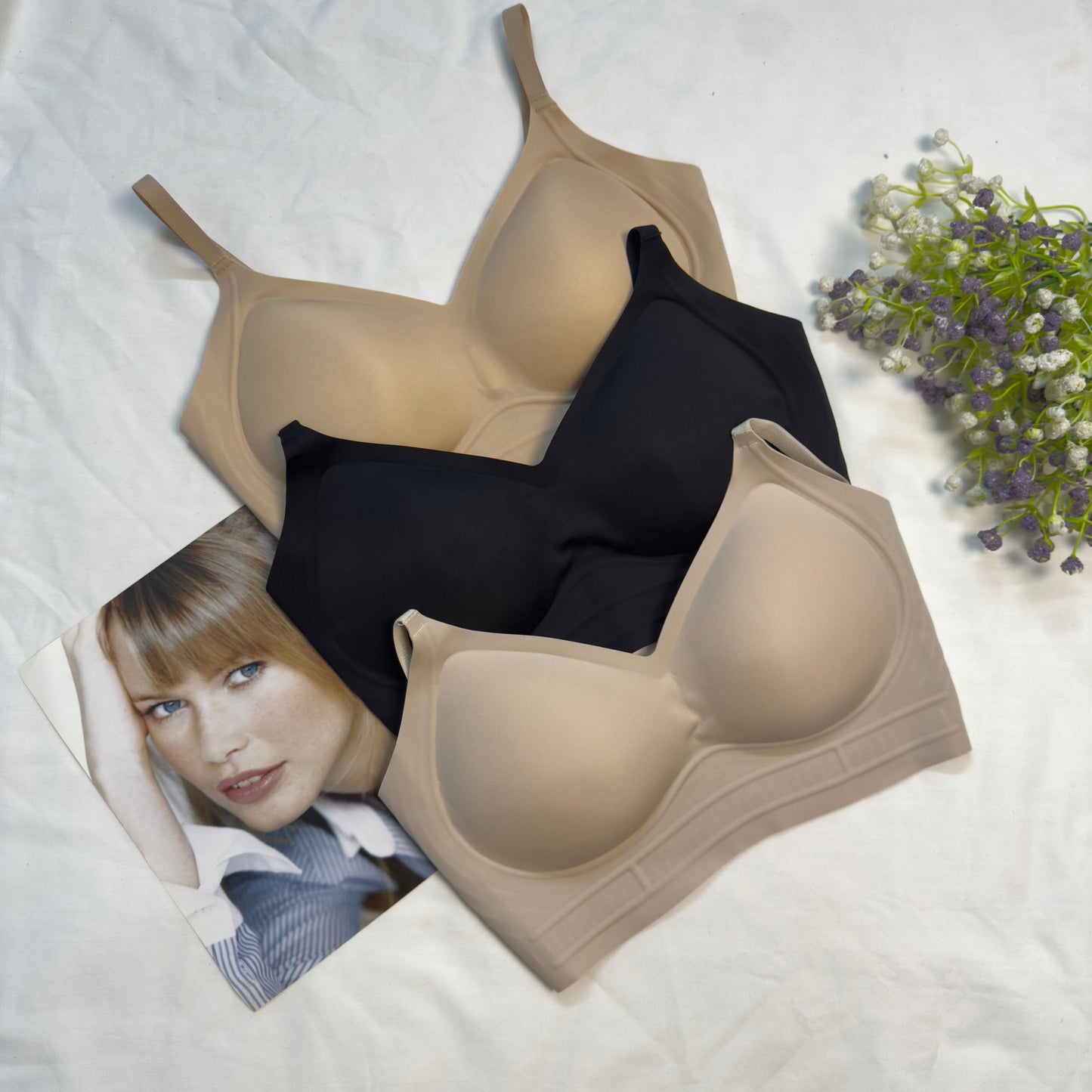 Scoop Cup Seamless Bra with back hooks