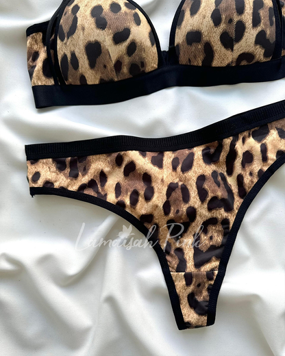 Leopard Print Free Size Bra Set🐆