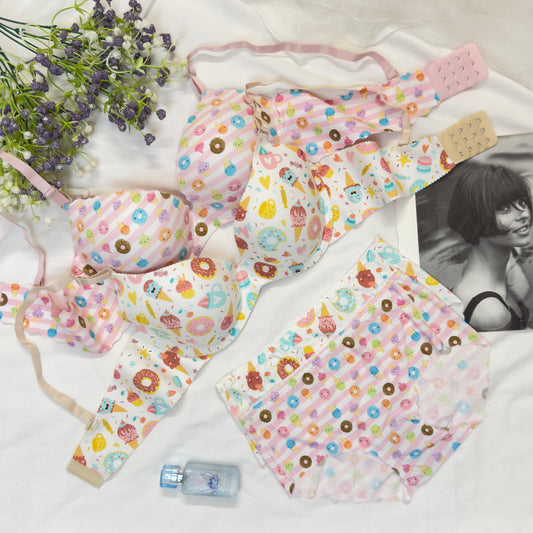 Ice Cream & Donut Bra Set