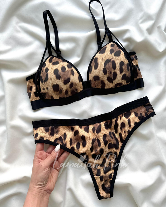 Leopard Print Free Size Bra Set🐆