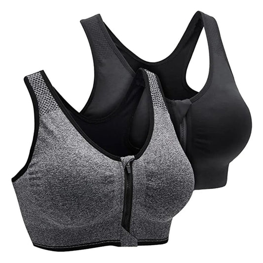Front Zipper Sports Bra