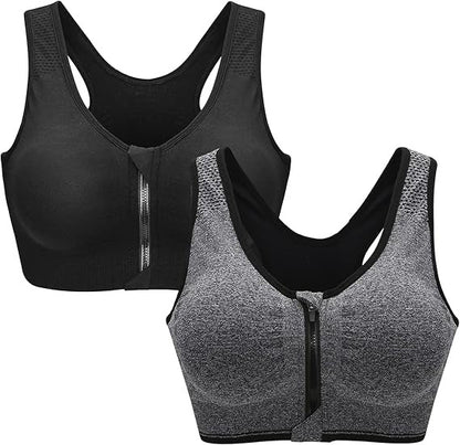 Front Zipper Sports Bra