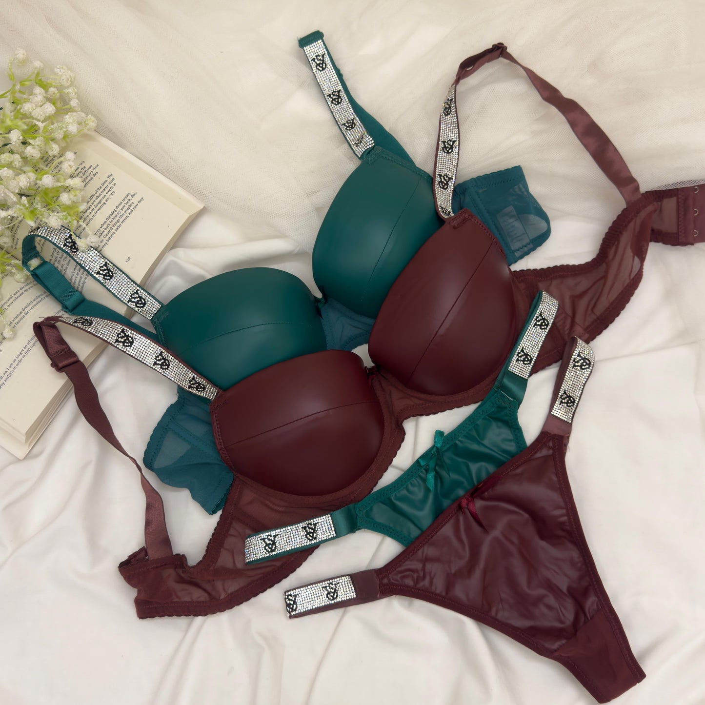 Victoria Secret Leather Look Bra Set