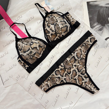 Snake Print Free Size Bra Set🐍