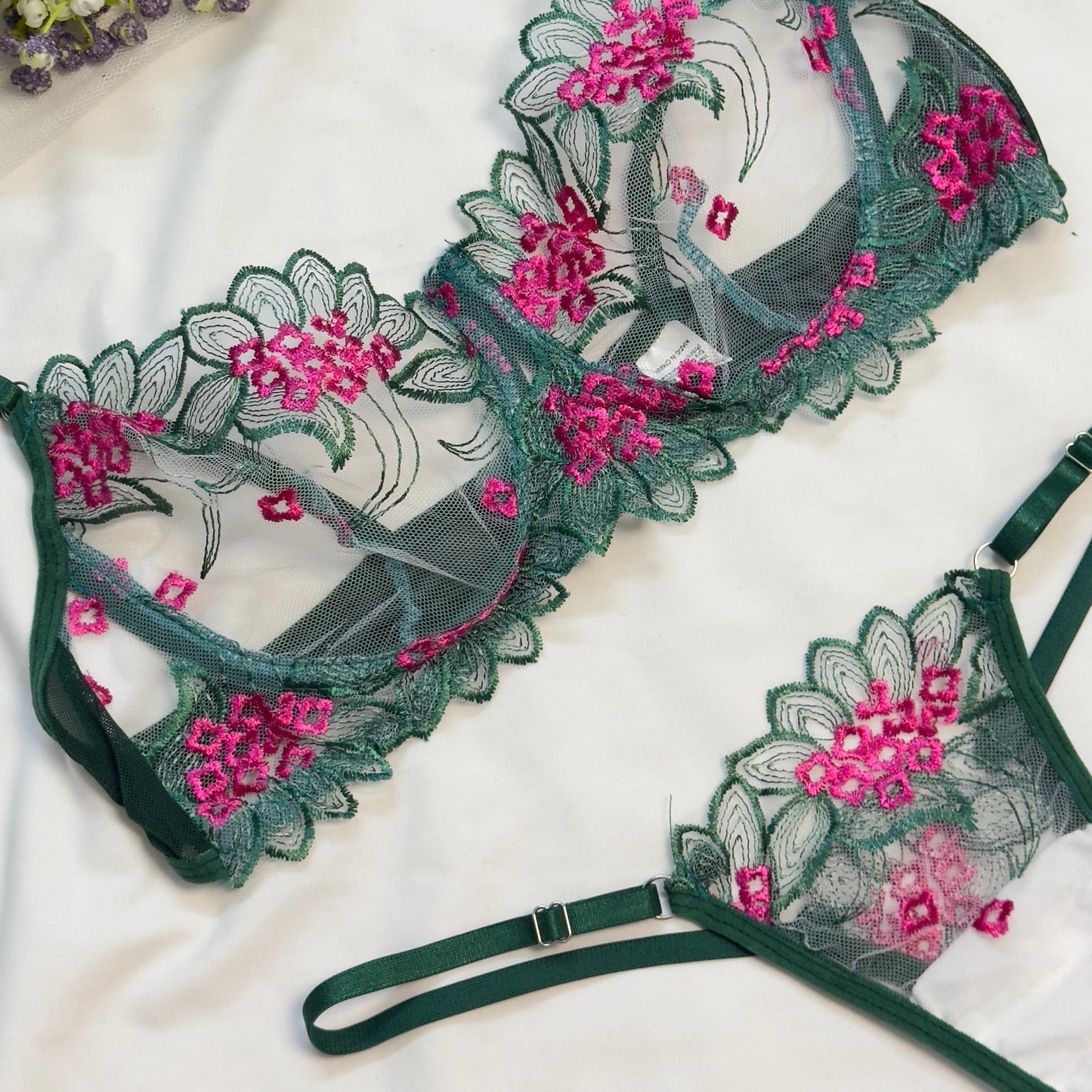 Spring Breeze Net Bra Set