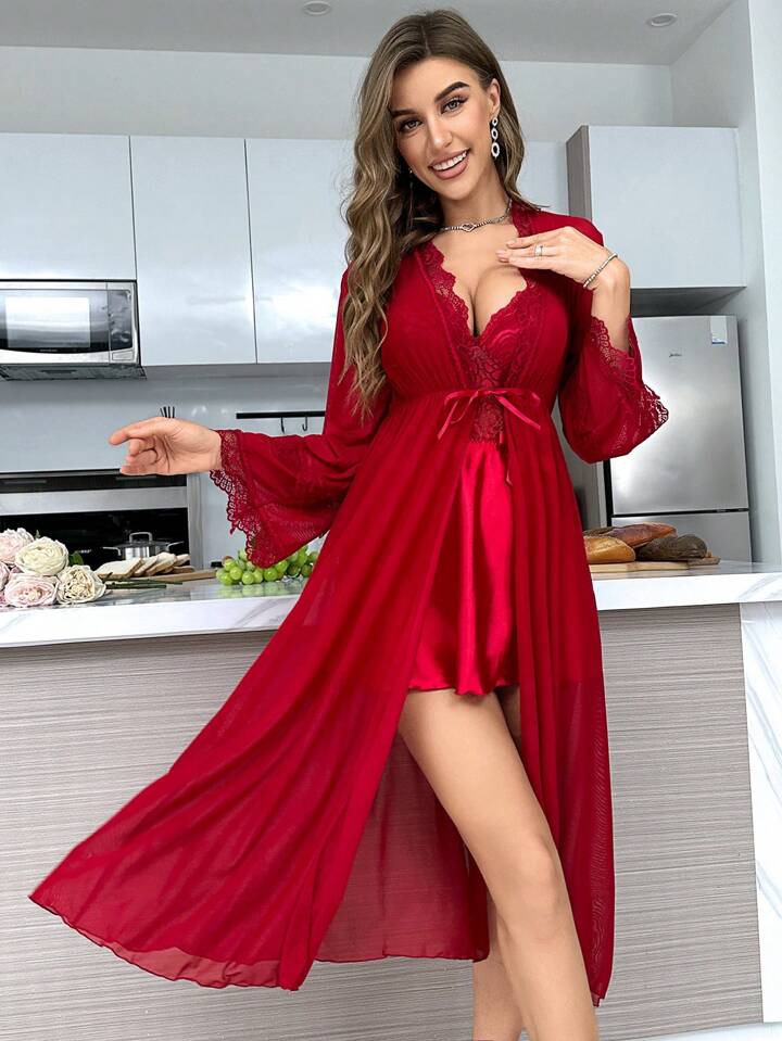 Premium Silk Two Piece Nighty.