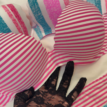 Wired Funky Stripes Print Bra Set