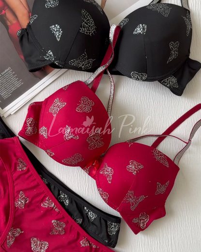 Shimmer Butterfly Bra Set