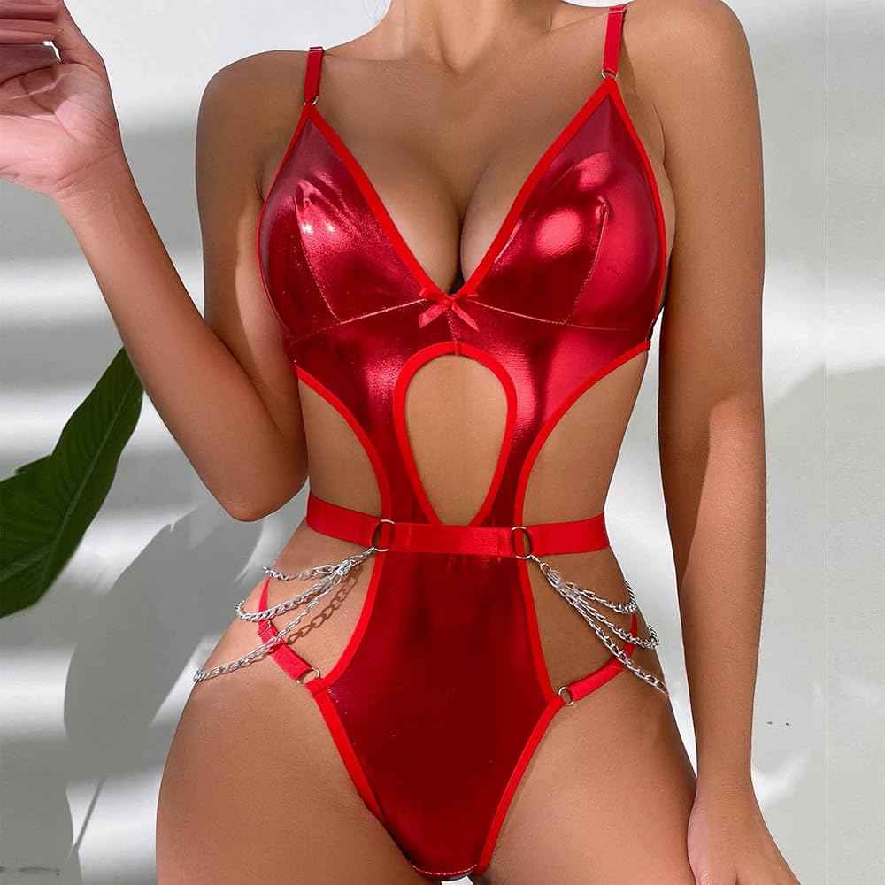 Leather Look Sexy Chain Cosplay