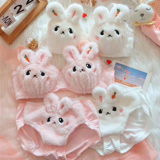 Rabbit Fur Bra Set🐰