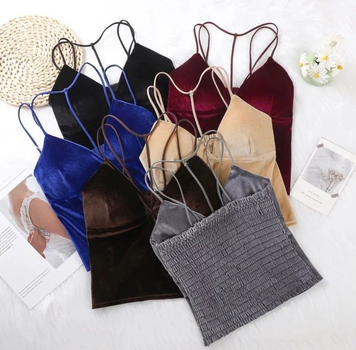Velvet Neckline Stylish Camisole