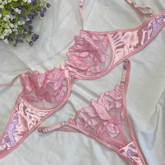 Premium Net Bra Set(Baby Pink🌸)