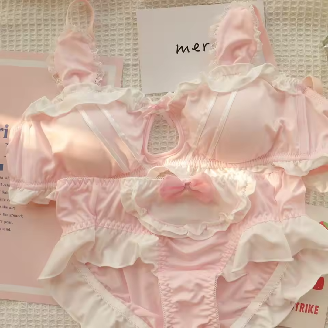 Ultra Soft Rabbit Ear Bra Set – Lamaisah pink