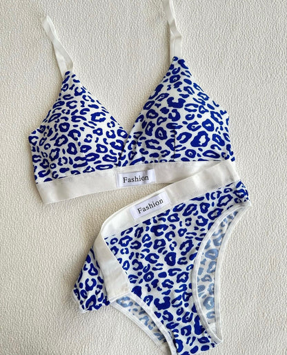 Tiger Print Bra Set