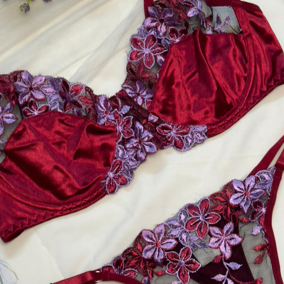 Silk Net Bra Set – Lamaisah pink