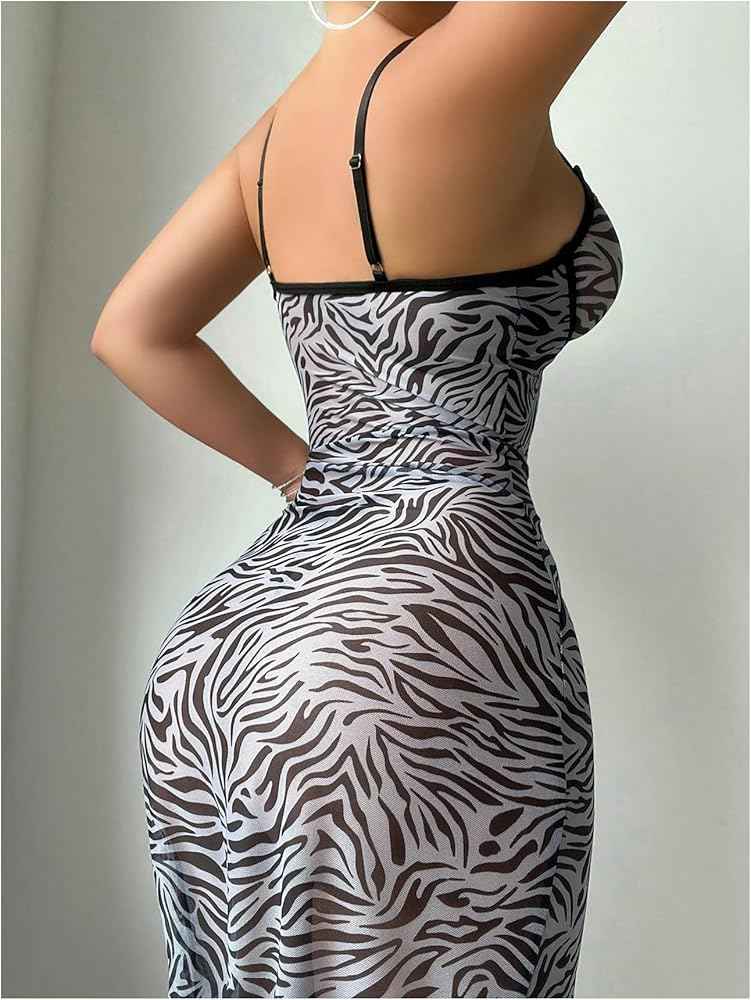White & Black Tiger Print long dress