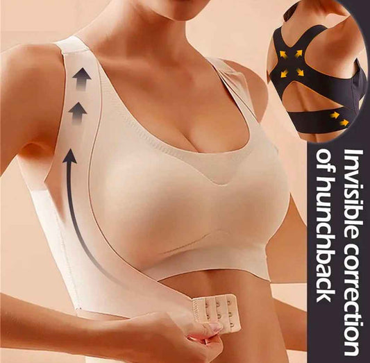 Plain Seamless Cross Posture Correction Bra