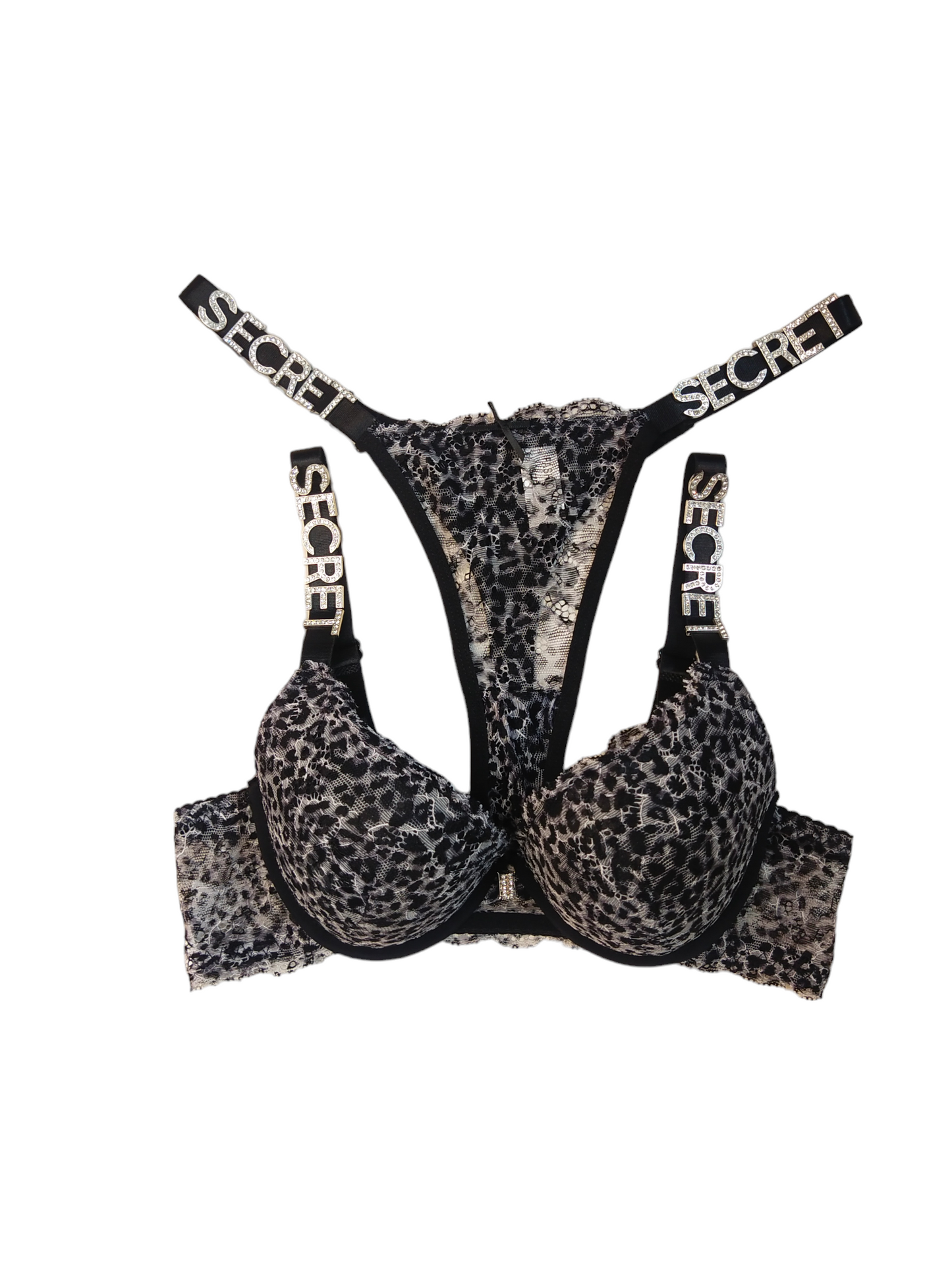 Front Open Cheetah Print Bra Set