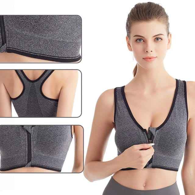 Front Zipper Sports Bra