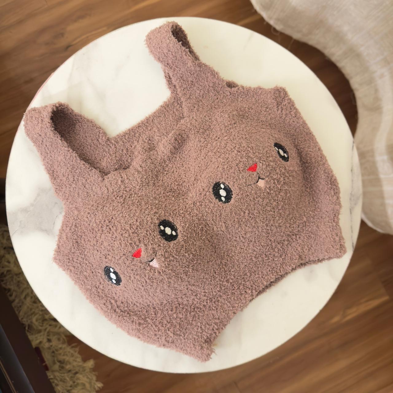 Cute Rabbit Pattern Plushie Crop Top