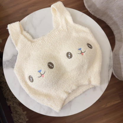 Cute Rabbit Pattern Plushie Crop Top
