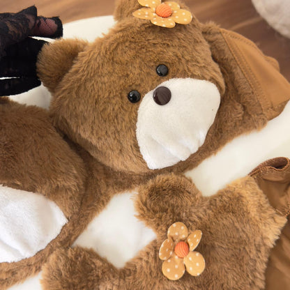 Teddy Bear Fluffy Plush Bra Set
